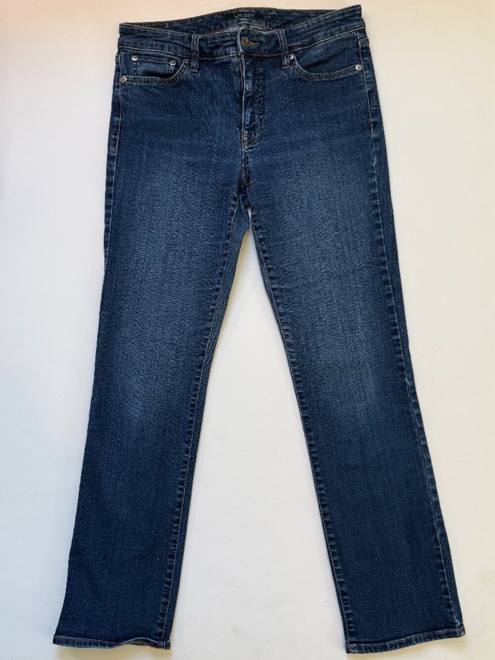 Lauren Ralph Lauren Modern Straight Leg Curvy Women's 6 Blue Medium Wash Stretch